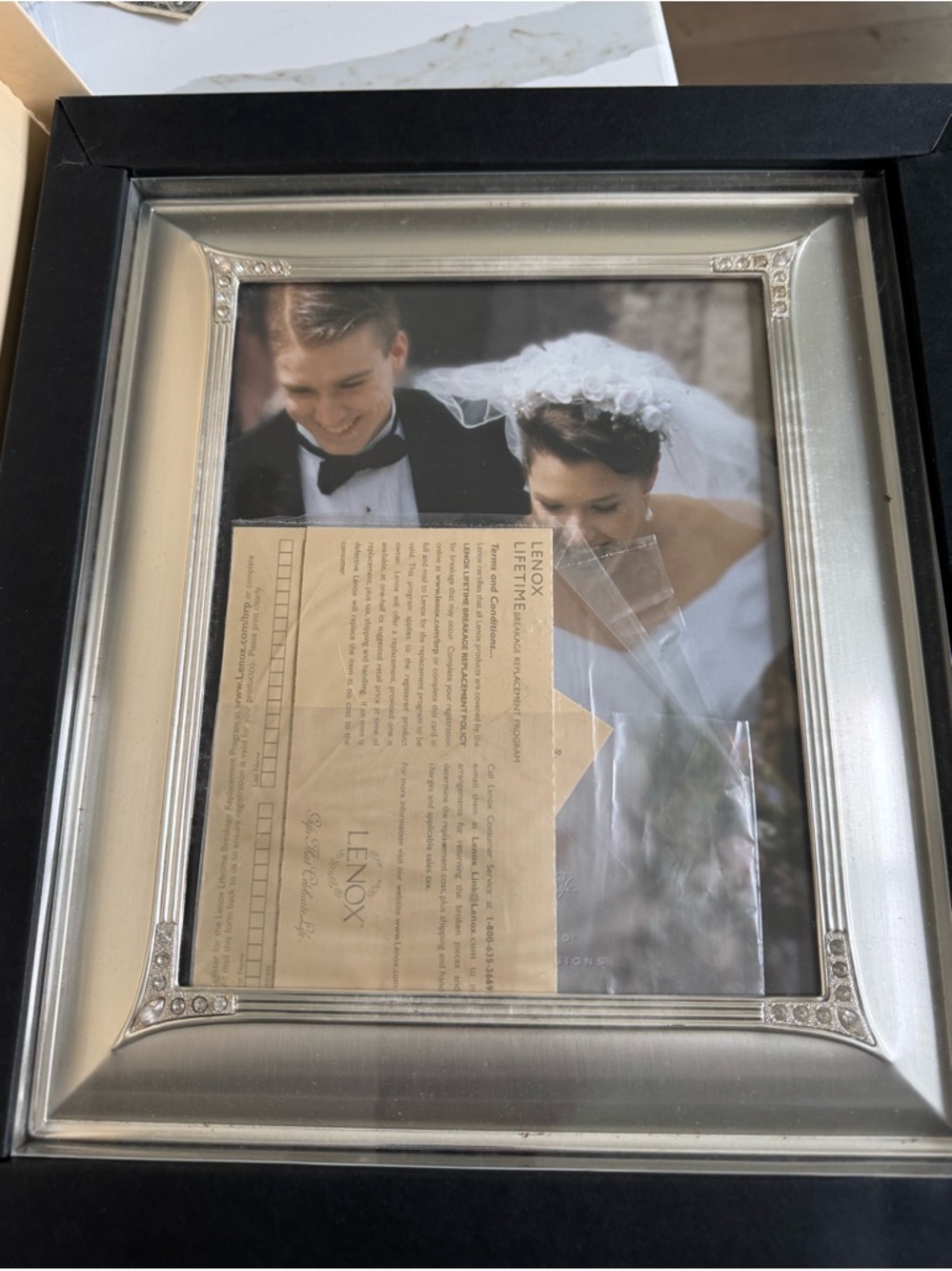 Lenox Silver and Black Wedding Photo Frame